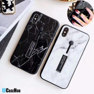 Marble Pattern Glass iPhone Case Holder
